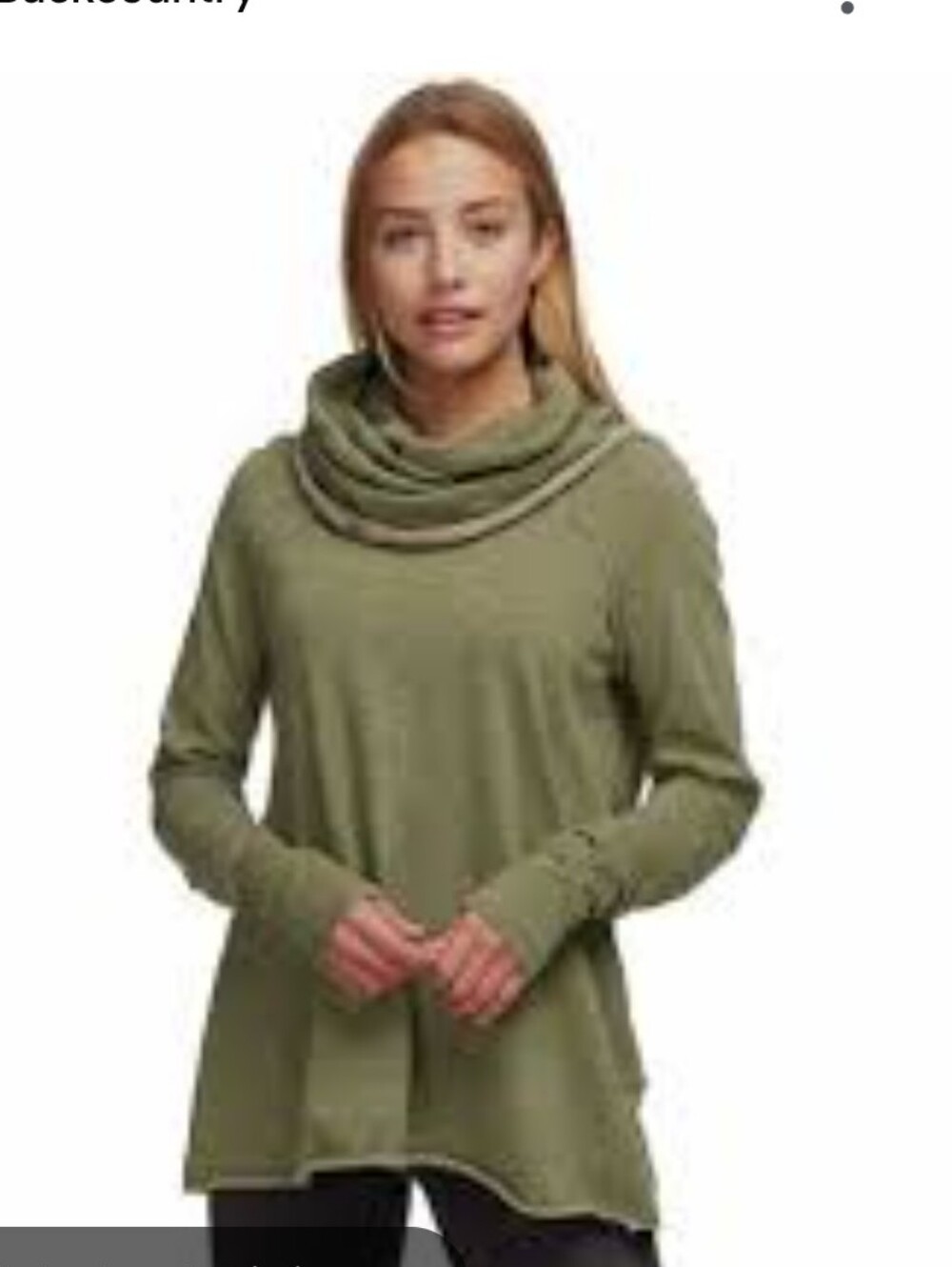 Free People FP Beach Cocoon Cowl Neck Pullover Sweater Olive XS/S
